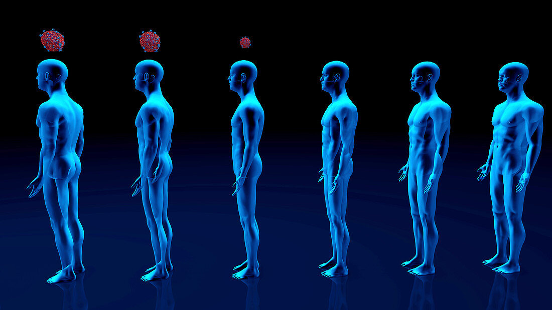 Social distancing stopping covid-19 spread, illustration