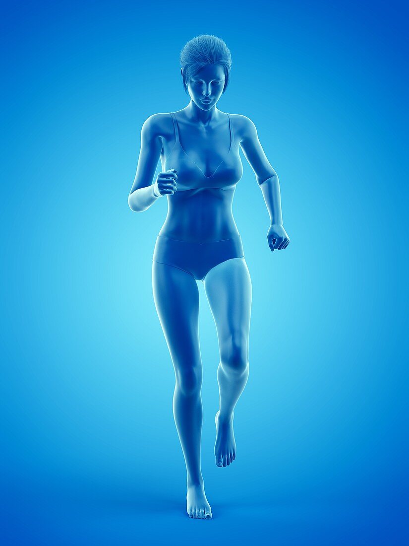Woman walking, illustration