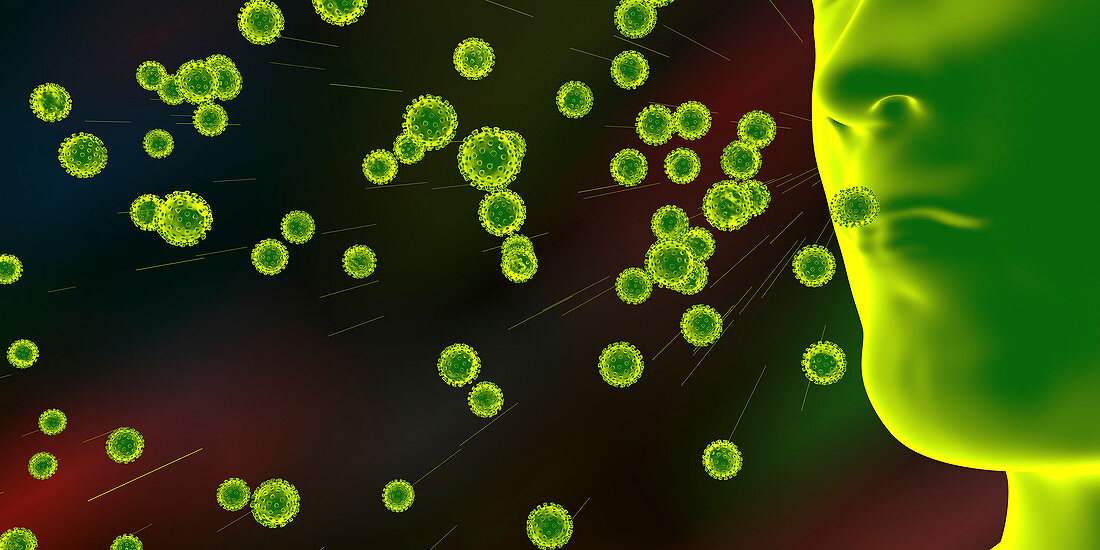 Spread of Covid-19 coronaviruses, conceptual illustration