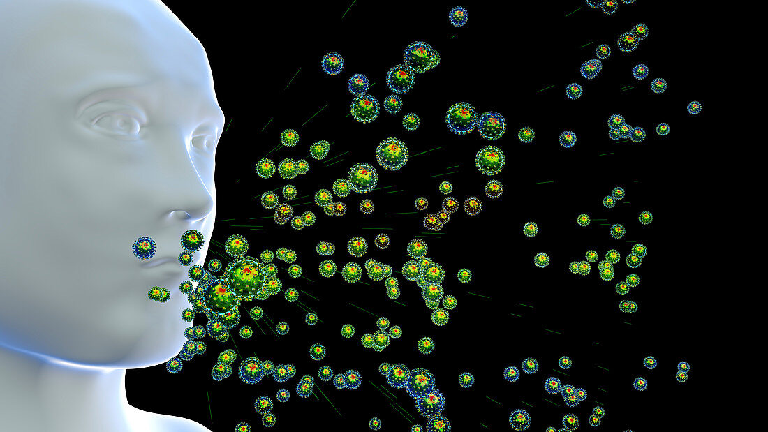 Spread of Covid-19 coronaviruses, conceptual illustration