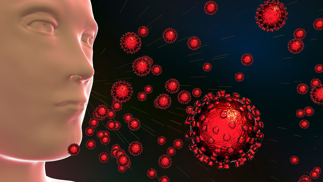 Spread of Covid-19 coronaviruses, conceptual illustration