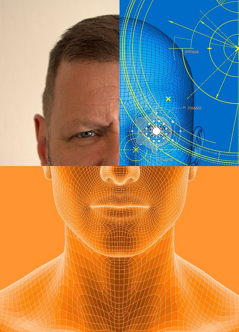 Facial recognition, illustration