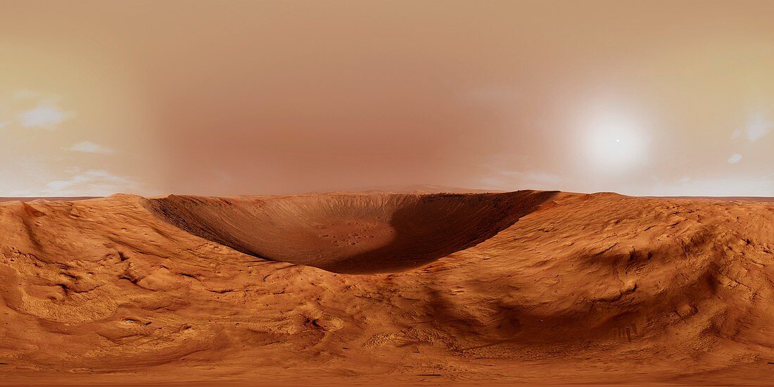 Martian crater, illustration