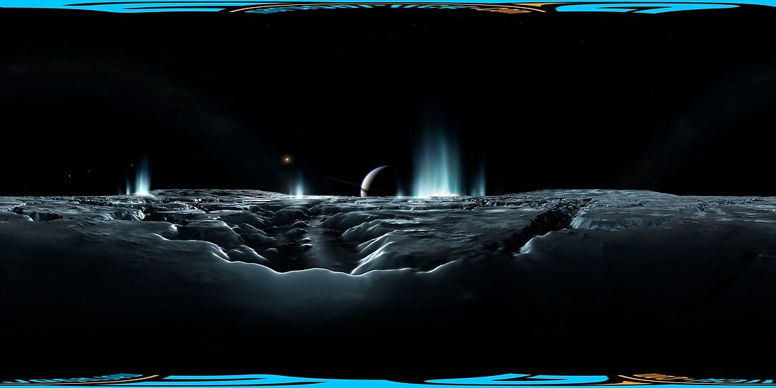 Plumes on Enceladus, illustration