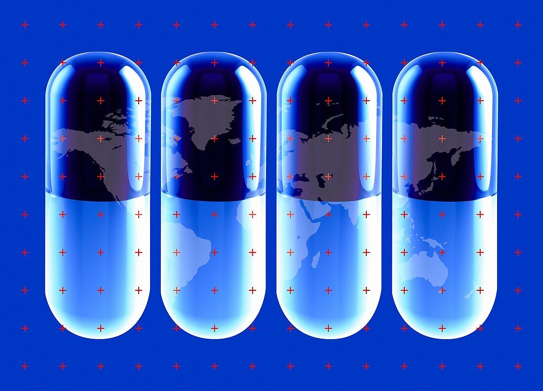 Medicine capsules, illustration