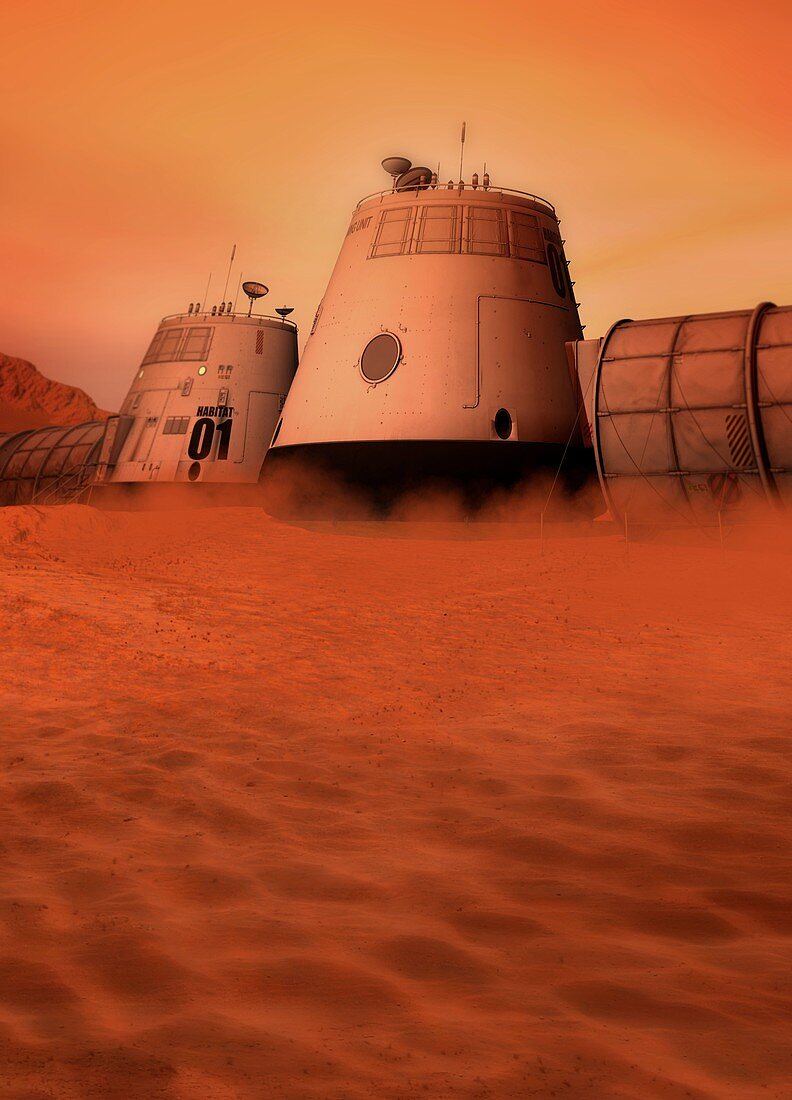 Buildings on Mars, illustration