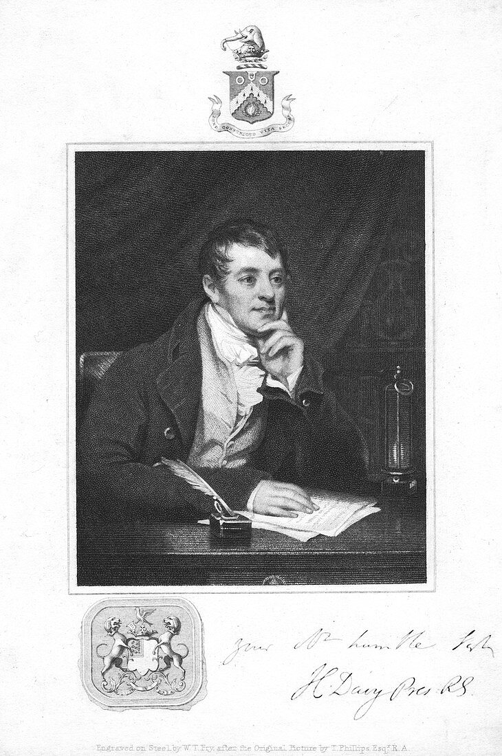 Humphry Davy, English chemist, 1821