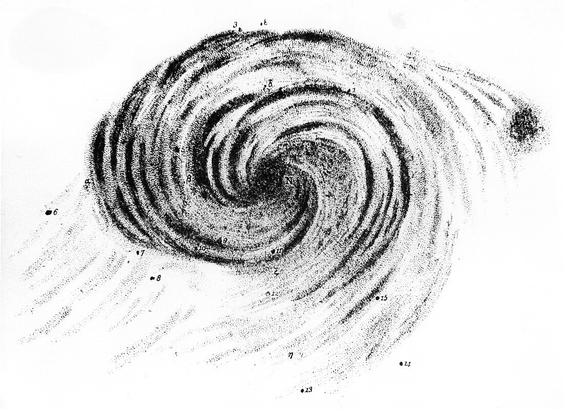 Spiral galaxy in Canes Venatici, 1850