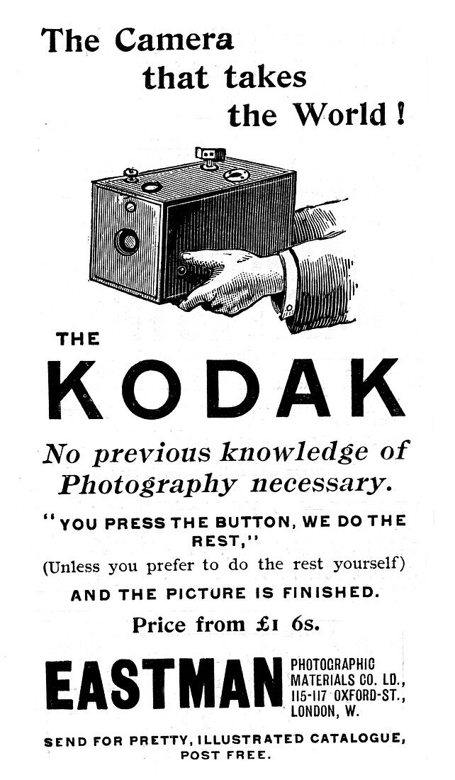 Advertisement for Kodak cameras, 1893