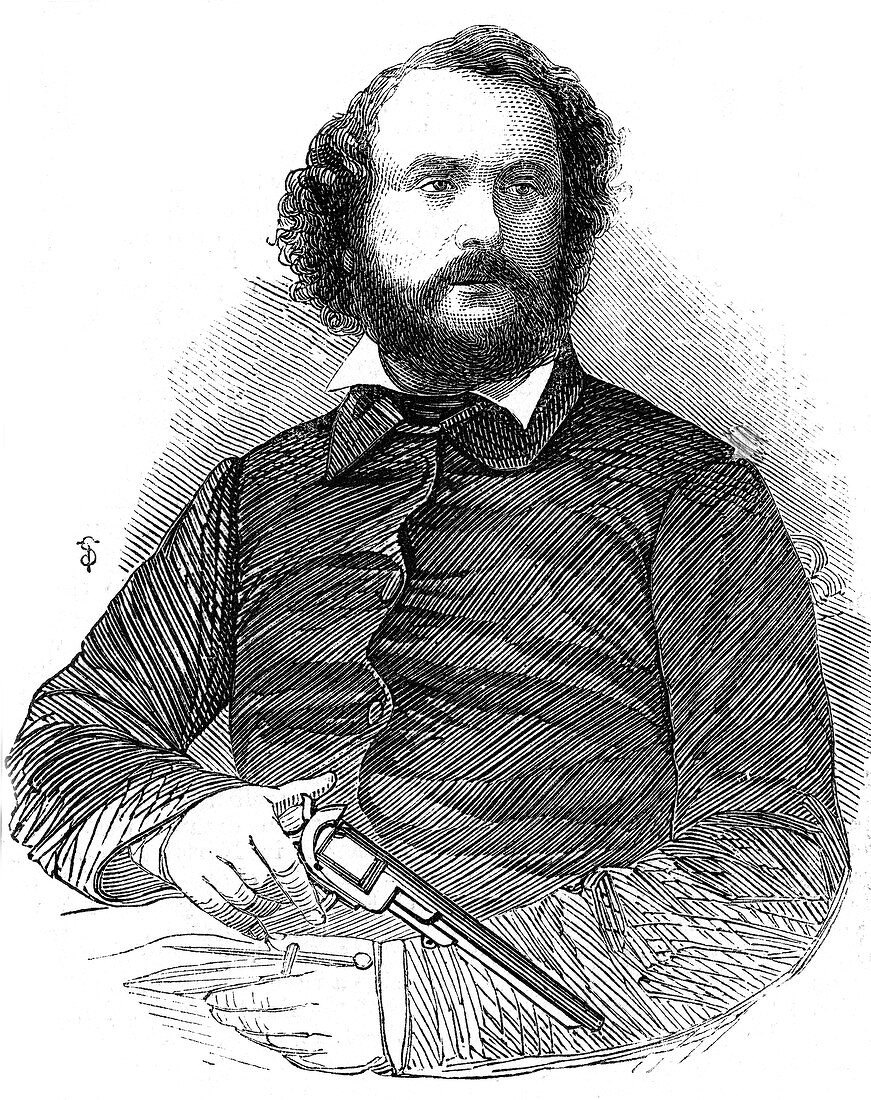 Samuel Colt, inventor of the Colt revolver, 1856