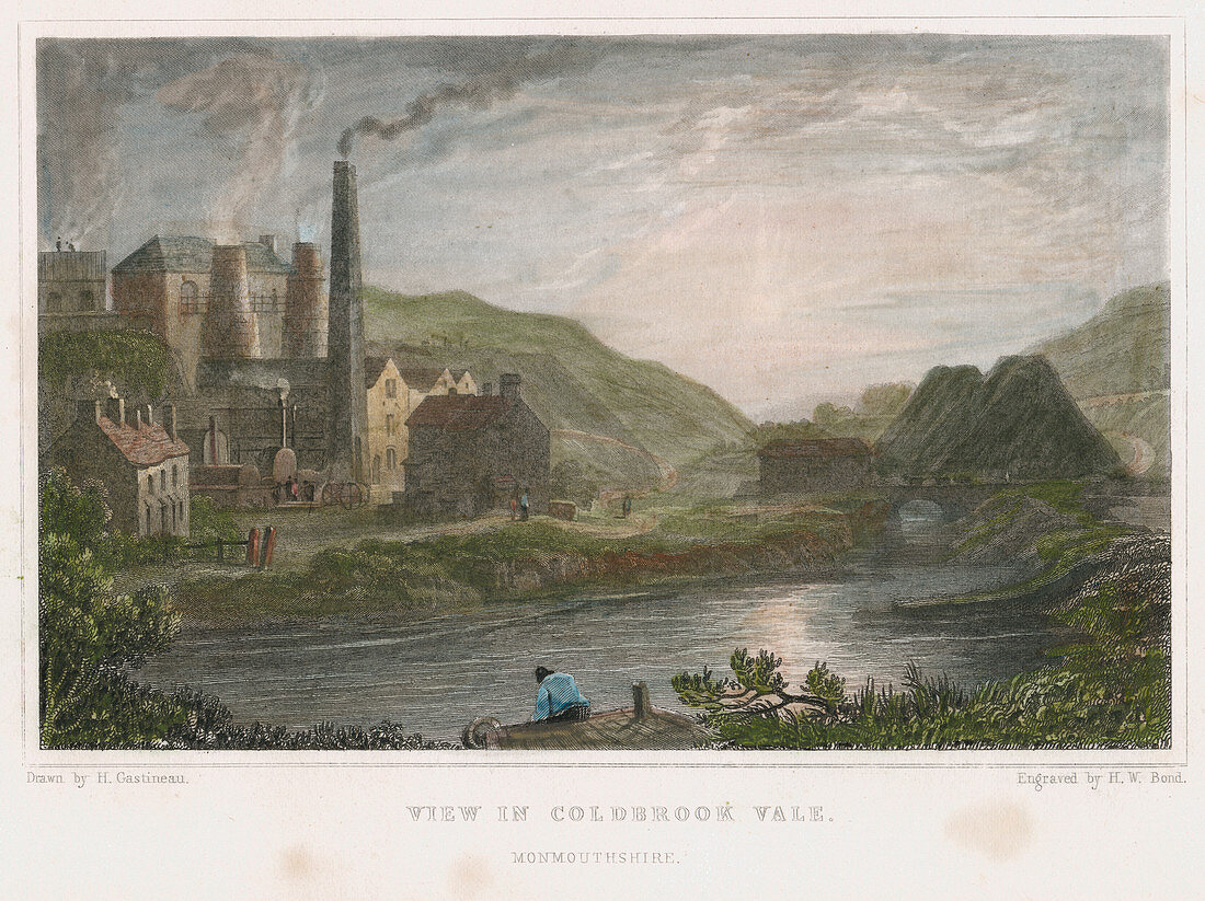 Blast furnaces for production of iron, Shropshire, c1830