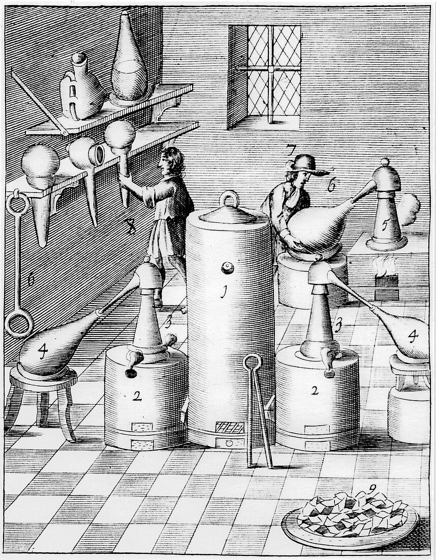 Laboratory for refining gold and silver, 1683