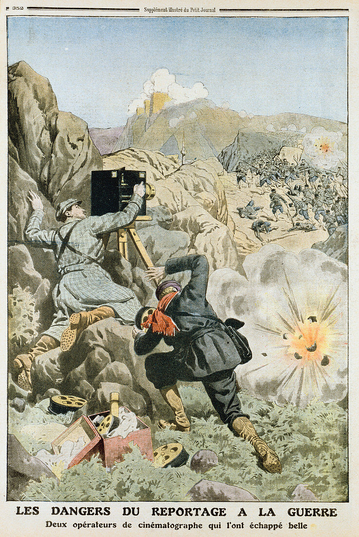 Cameramen under fire in the First Balkan War, 1912