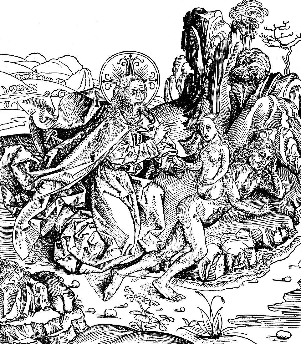 God creating Eve from Adam's rib, 1493