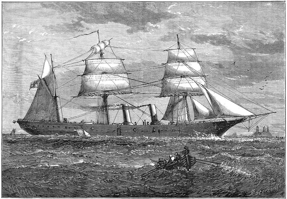 Dispatch vessel HMS 'Iris', c1880