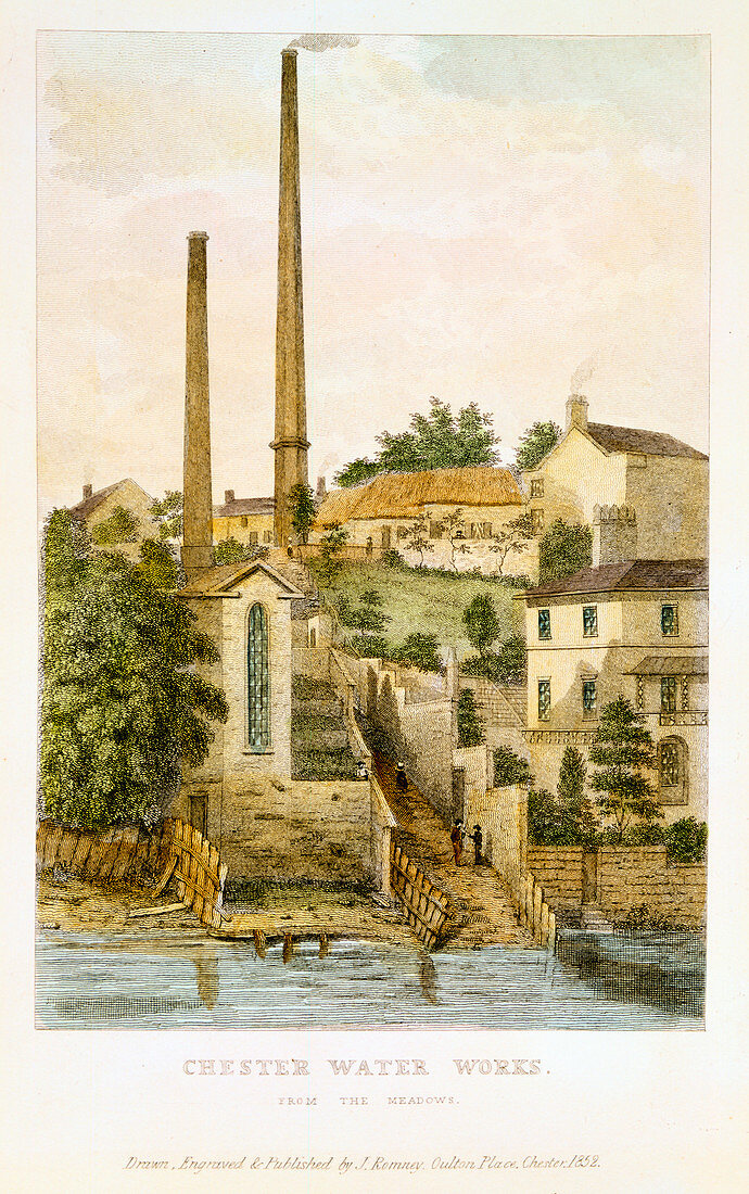 Chester Water Works, from the fields', 1852