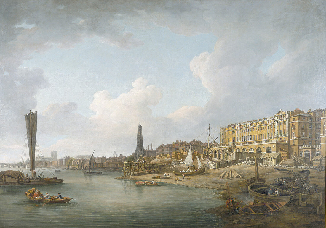London Riverfront between Westminster and the Adelphi, c1771