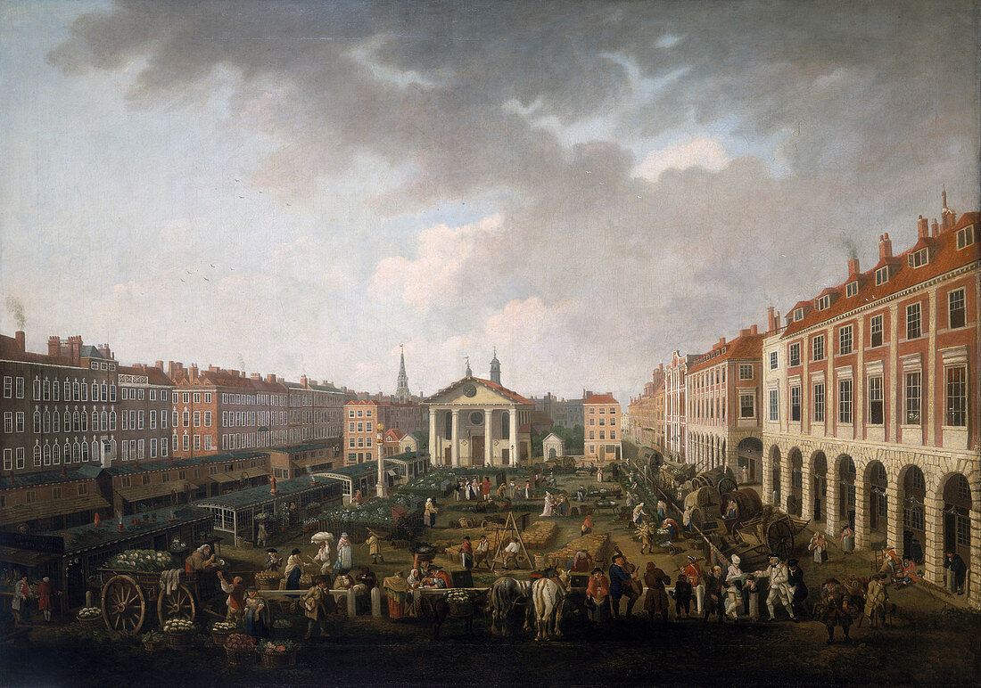 Covent Garden Piazza and Market', c1775