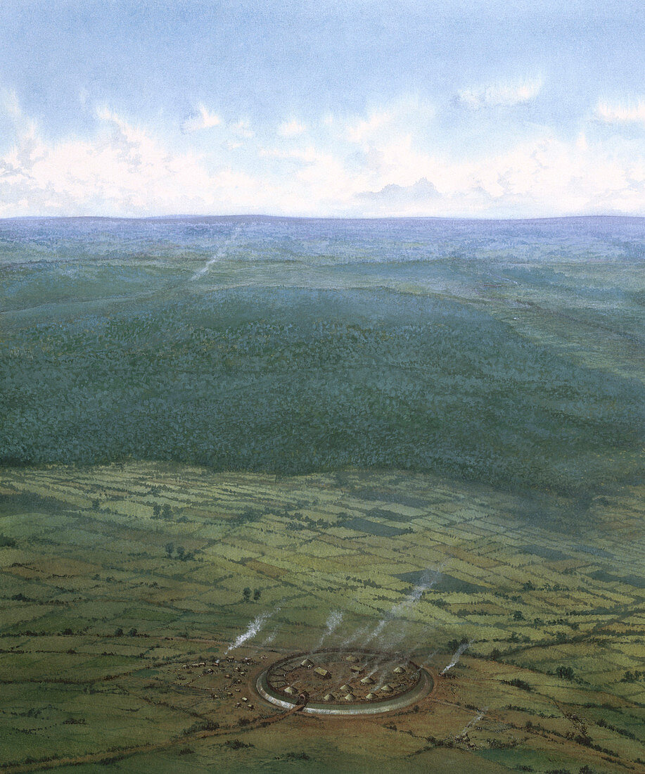 Fortified enclosure, Southern England, c1000 BC.
