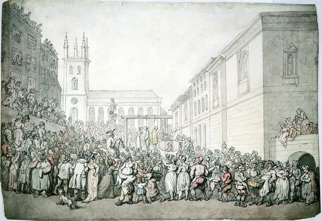 A public execution at Newgate, London, late 18th century