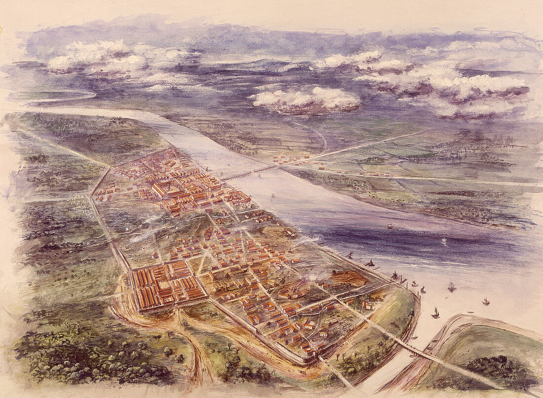 Aerial view of Londinium from the north-west, c2nd century