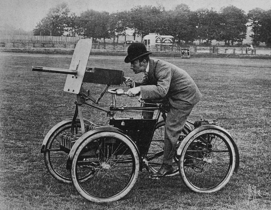Simms 'Motor Scout' armoured quadricycle, c1899