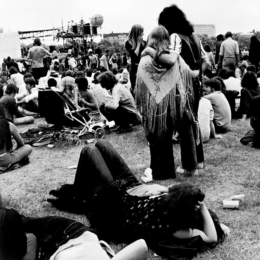 Open air pop festival, London, 1970