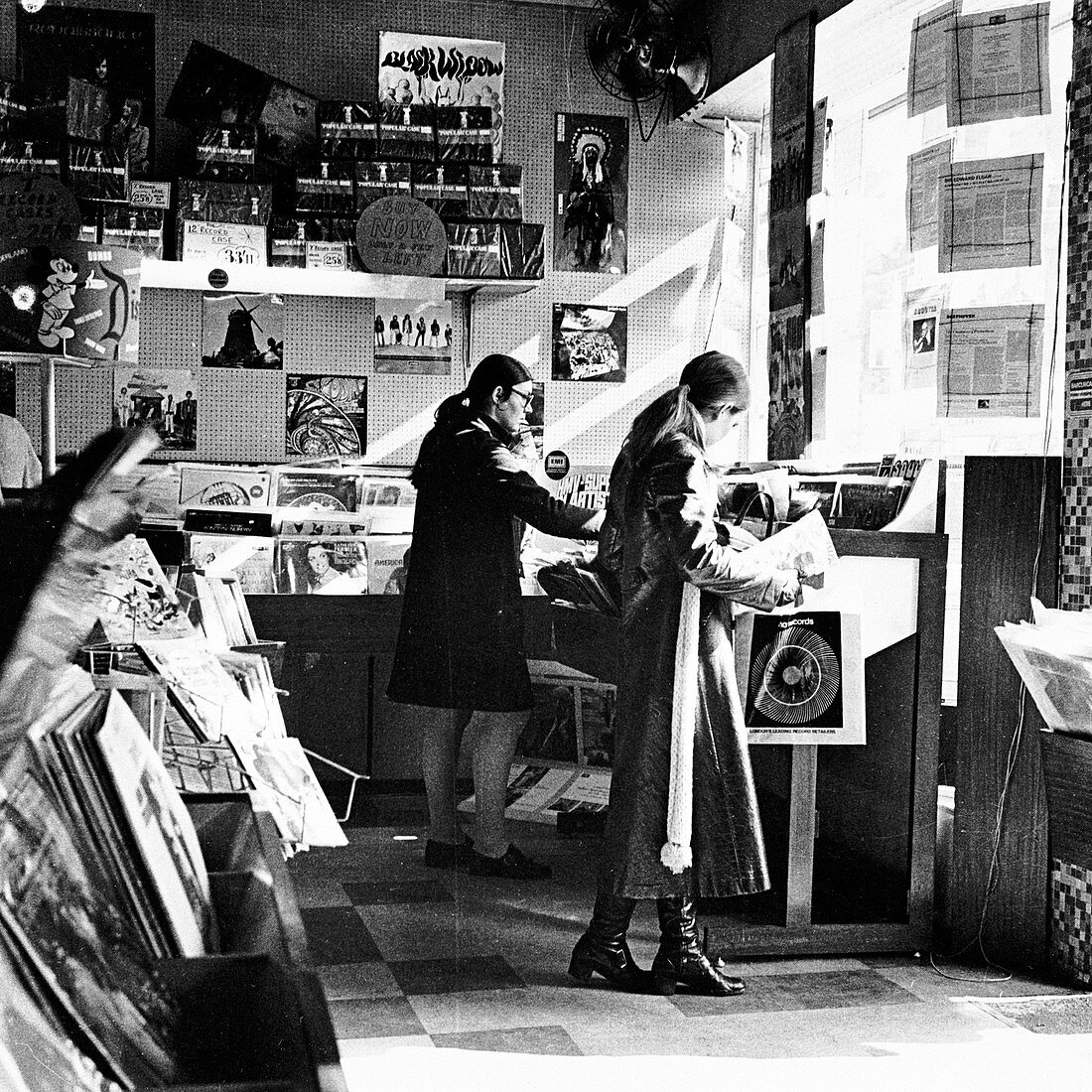 Two women in a London record store, c1960s