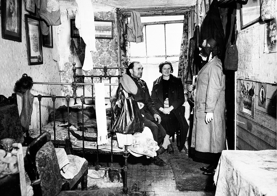 Salvation Army visiting a resident, London, c1900