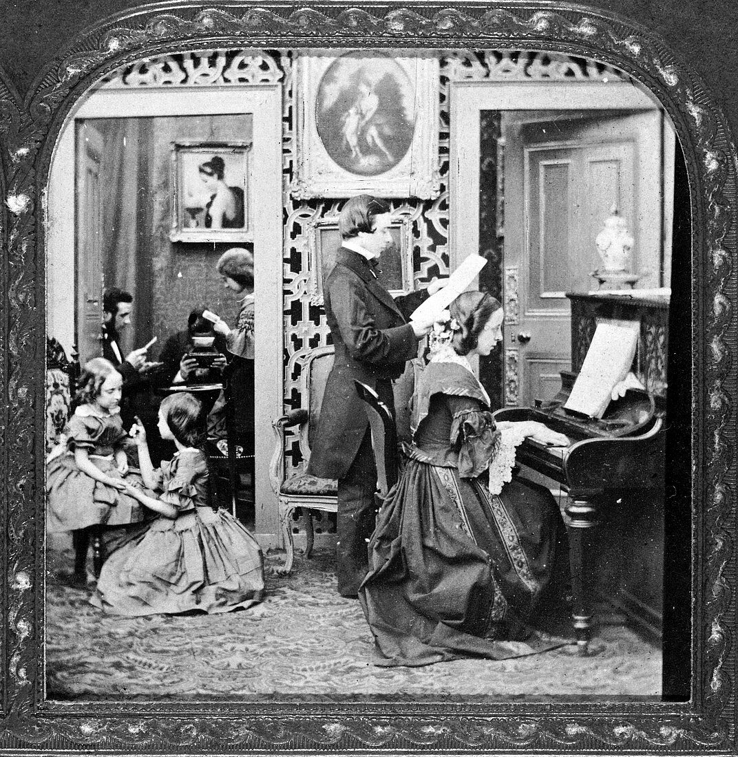 Victorian family scene, 19th century