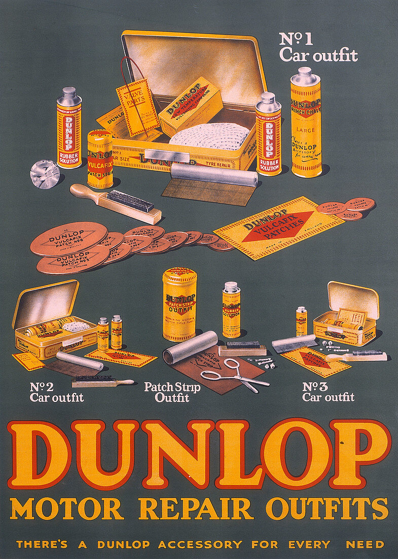 Poster advertising Dunlop products