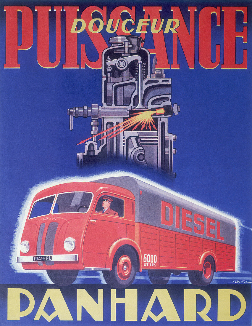 Poster advertising Panhard, 1948