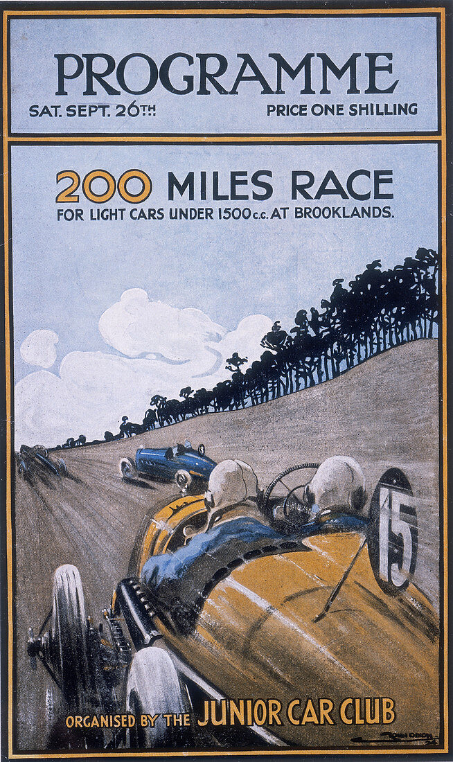 Programme for the 200 miles race, Brooklands, 1925
