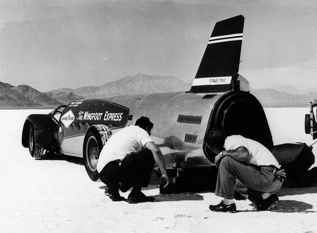 Wingfoot Express' Land Speed Record car, Utah, USA, 1964