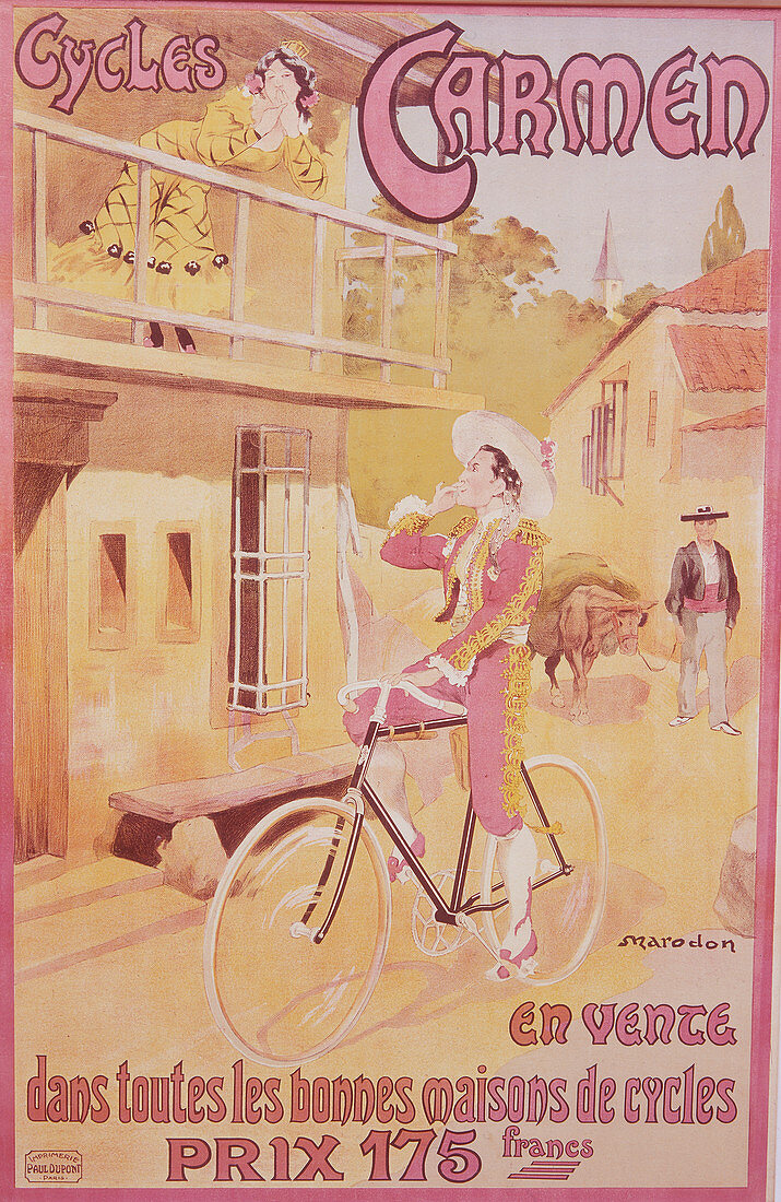Poster advertising Carmen bicycles