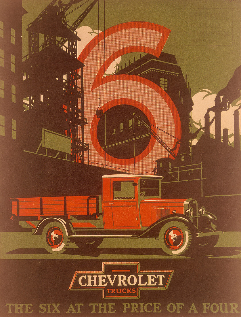 Poster advertising Chevrolet trucks