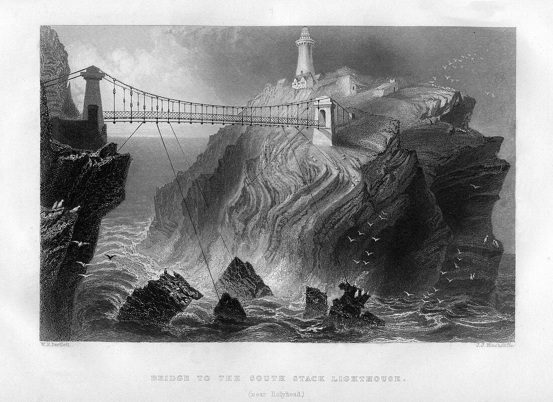 Bridge to the South Stack Lighthouse, near Holyhead, 1886