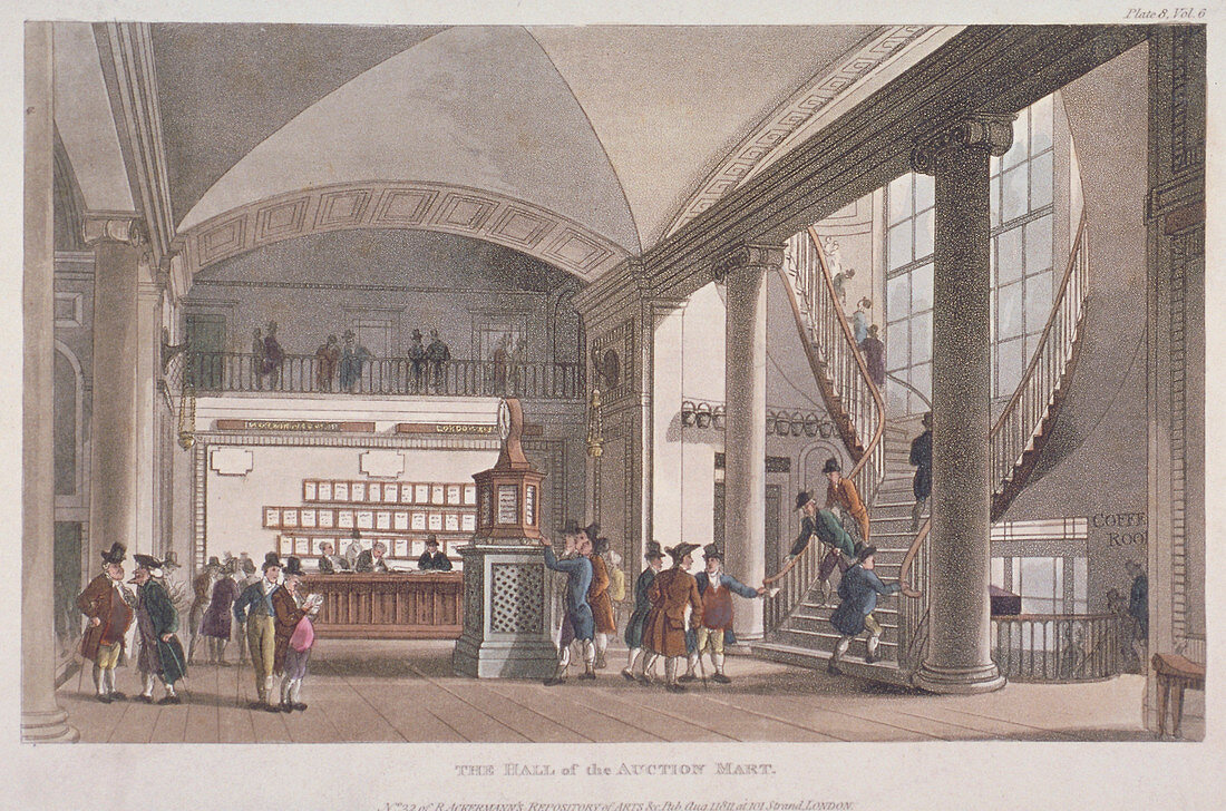 Auction Mart, Bartholomew Lane, City of London, 1811