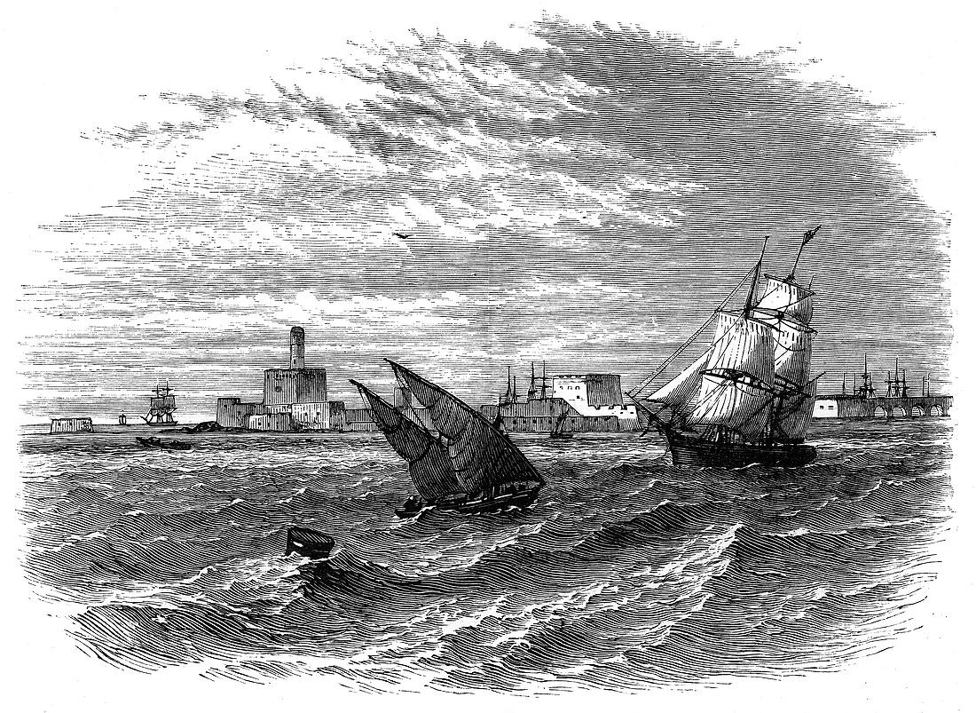 Alexandria from the sea, Egypt, c1890