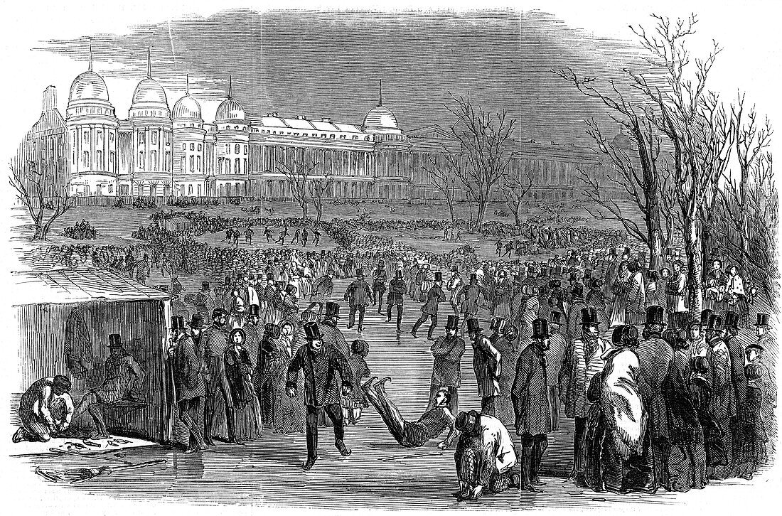 Skating in Regent's Park, 1850