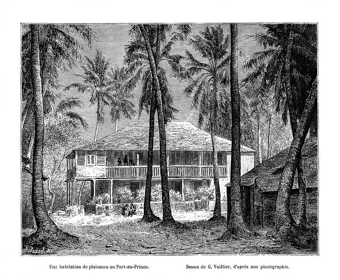 Tropical building, Port-au-Prince, Haiti, 19th century