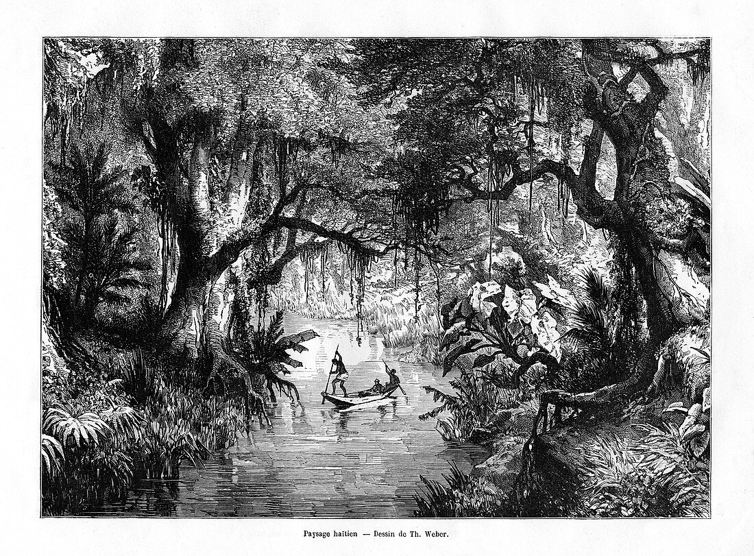 River in Haiti, 19th century
