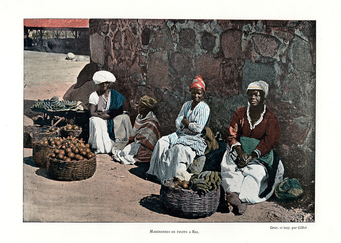 Fruit sellers, Rio de Janeiro, Brazil, 19th century