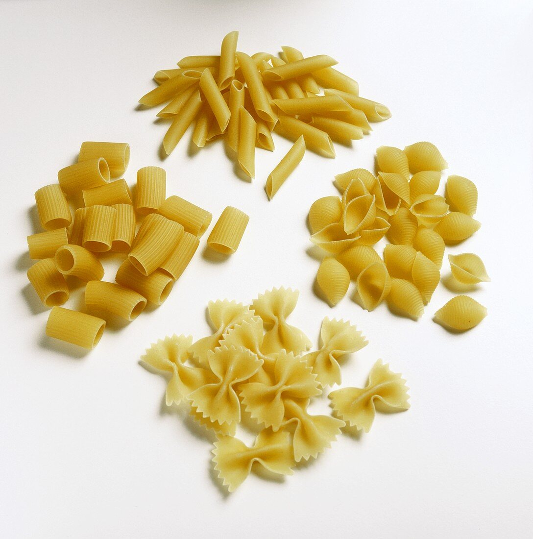 Four Different Types of Pasta