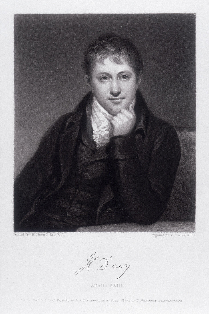 Sir Humphrey Davy, English chemist, 1803