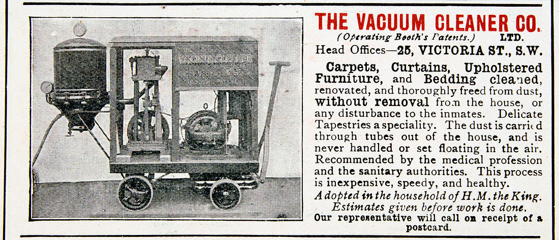 Advertisement for The Vacuum Cleaner Company, 1906