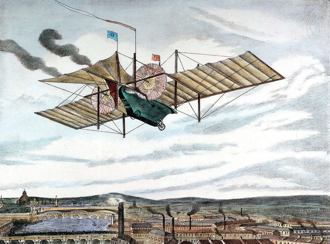 Design for steam-powered flying machine, 1843