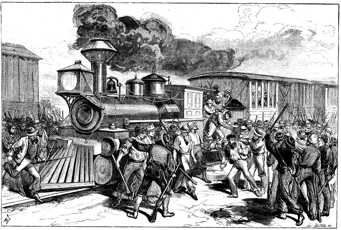 Riot by railway workers, Baltimore and Ohio Railroad, 1877