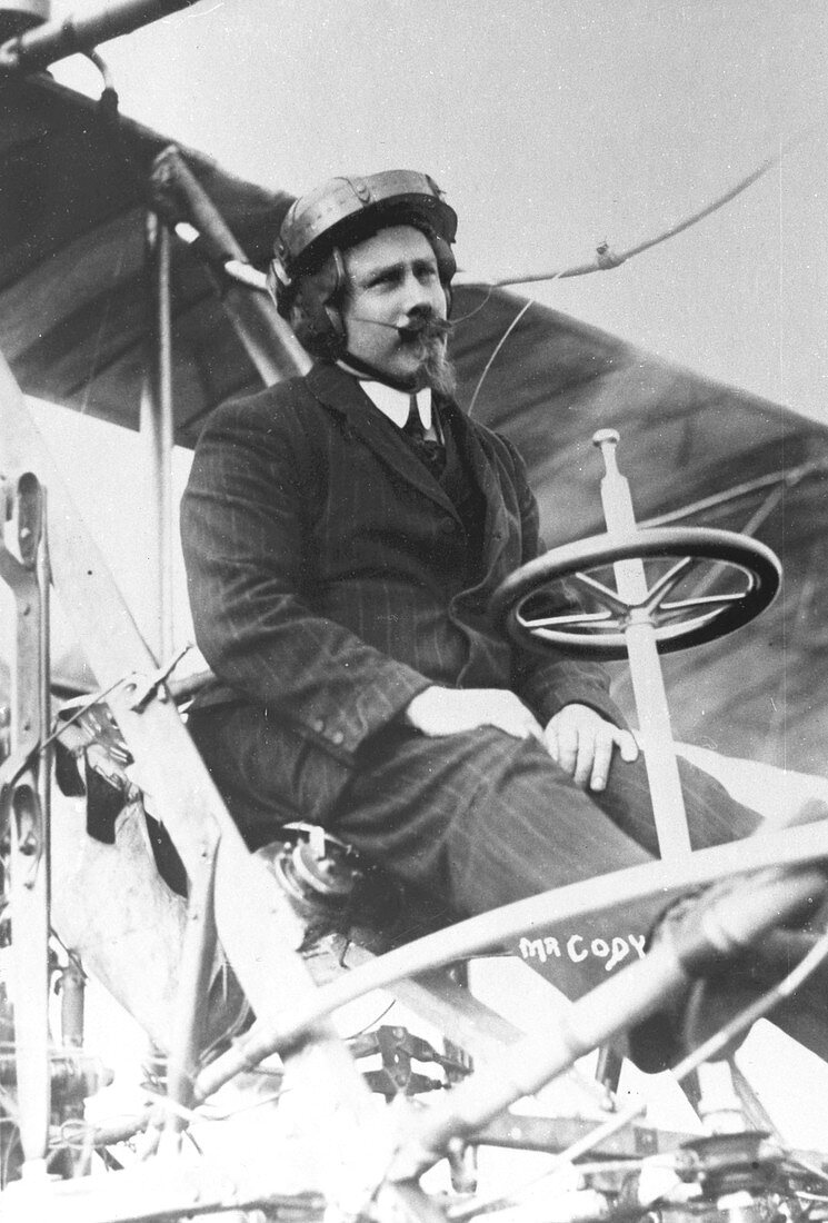 Samuel Franklin Cody in his biplane
