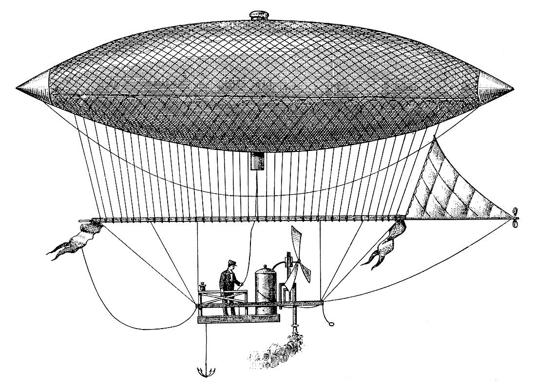 Henri Giffard's steerable airship of 1852, 1903